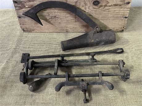 Vintage Log Hook & Primitive Iron