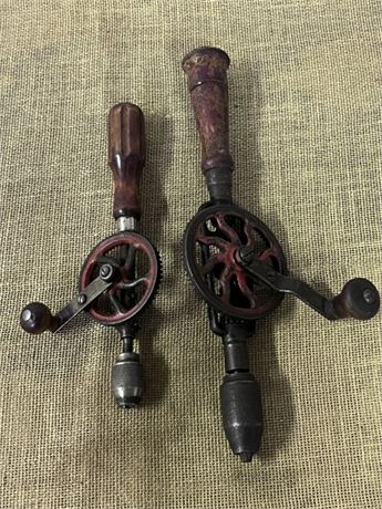 Vintage Hand Crank Drill Pair