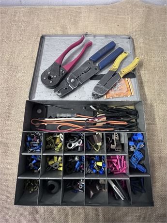 Electricians Hand Tools with Hardware Case & Connectors