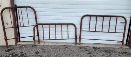 Weathered Metal Headboard Trio...52"