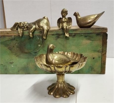 Assorted Brass Home Decor Items