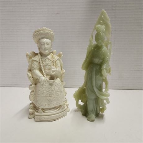 Hand Carved Resin & Stone Japanese Statues
