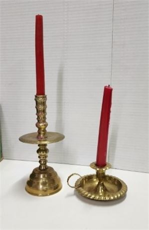 Brass Candle Holder Pair