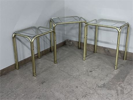 Glass Top Nesting Table Trio...17x14