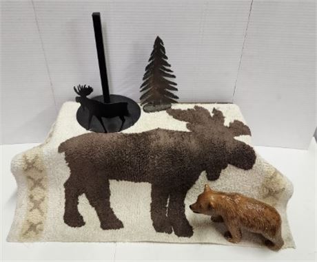 Moose Rug & Cabin Decor Items