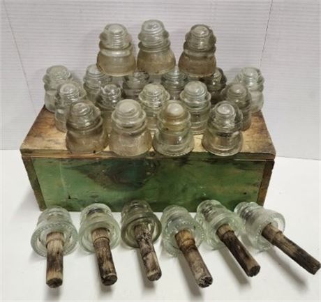 Vintage Clear Insulators...24pc