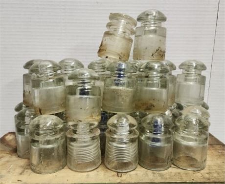 Clear Glass Insulators...30pc