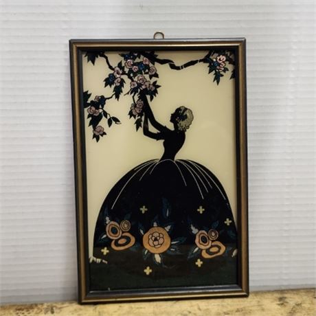 Vintage Framed Glass Painting