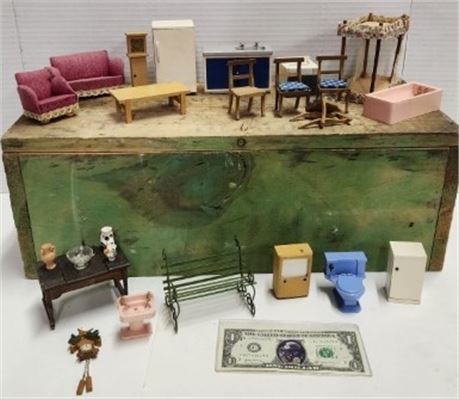 Vintage Doll House Furniture & Decor