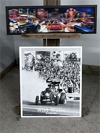 Vintage Hot Rod Poster & Framed Print...28x9...20x24