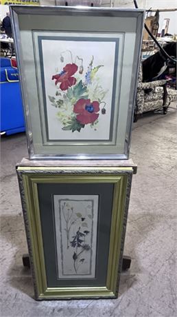 Framed Floral Print Pair...16x20....16x29