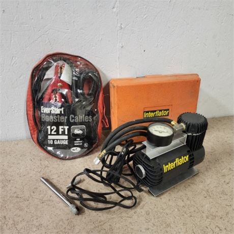 Mini Air Compressor & Jumper Cable Set