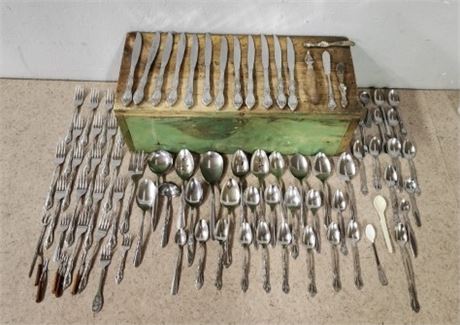 Assorted Spoons/Knives/Forks with Organizers