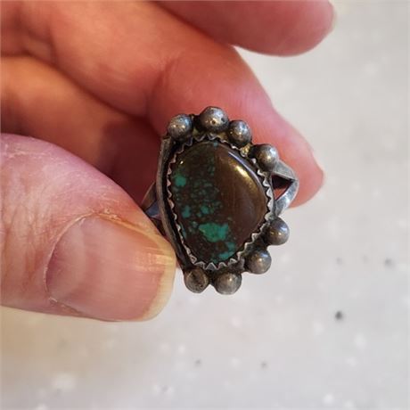 Sterling Silver Turquoise Ring - Sz 8