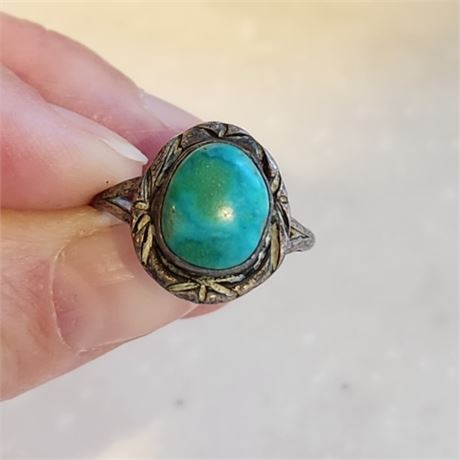 Sterling Silver Turquoise Ring - Sz 7