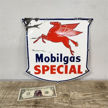 Vintage Mobil Gas Sign - 12x12