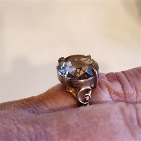 Sterling Silver Smokey Quartz Ring - Sz 6½