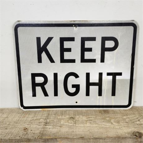 Genuine Keep Right Metal Sign