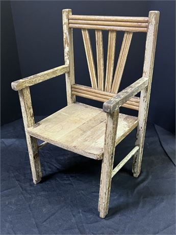 Small Antique Wood Doll/Toddler Chair
