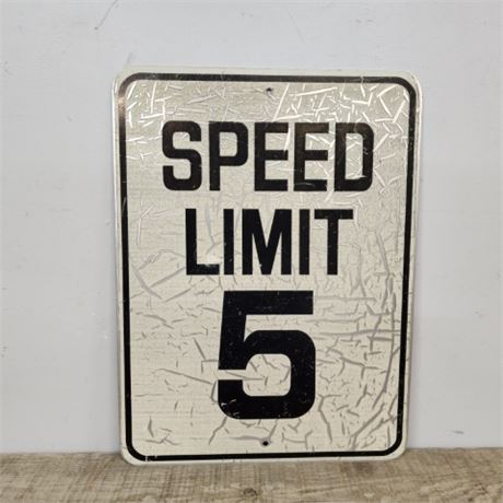 Genuine Speed Limit "5" Metal Sign