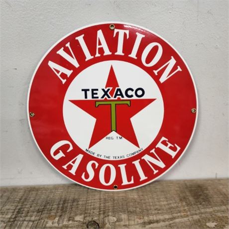 Collectible Gasoline Sign...11"dia