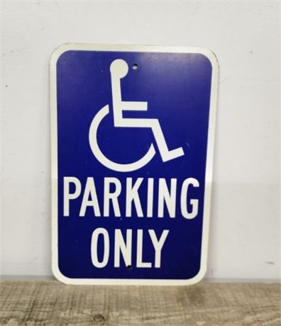Genuine Metal Handicap Parking Sign