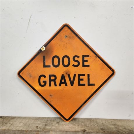 Genuine Metal Loose Gravel Sign...40x40
