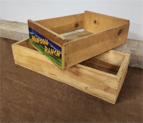 Wood Crate Pair