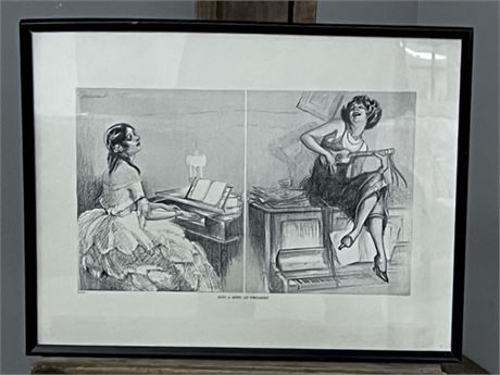 Framed Girls Singing Print...20x15