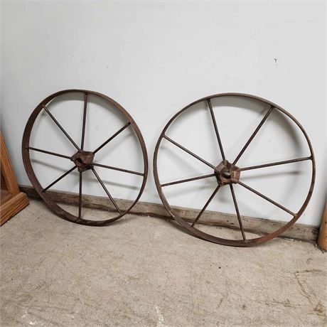 Vintage Metal Wagon Wheels