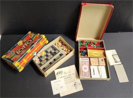 Vintage Mini Monopoly & LOTTO Game