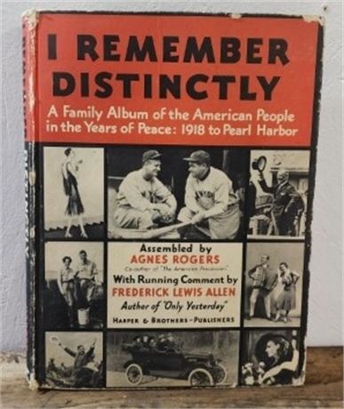 1934 "I Remember Distinctly" History Book