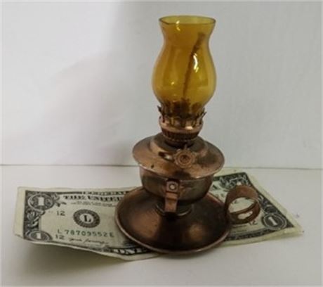 Vintage Mini Copper Oil Lamp