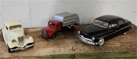 Vintage Mini Dump Truck & Die-Cast Car Pair