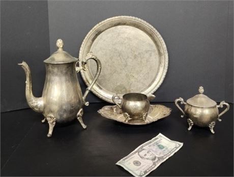 Vintage Silver Plated Tea Service Set