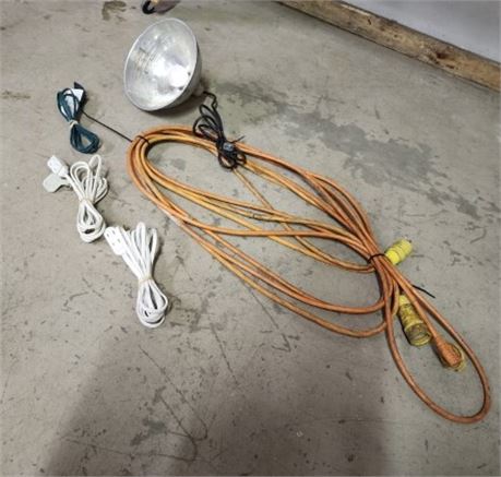 Assorted Power Cords & Work Light