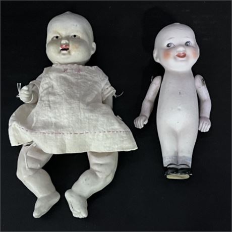 Vintage Small Japanese Porcelain Doll Pair