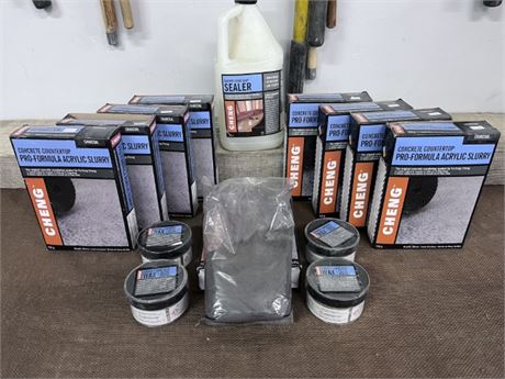 Assorted Concrete Countertop Sealers/Slurry/Wax