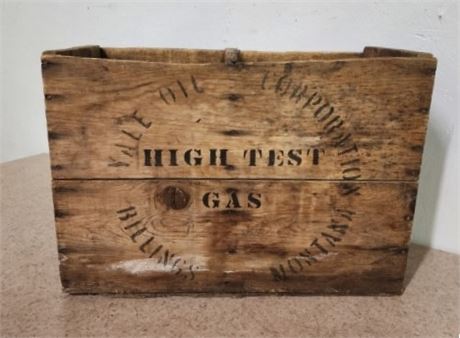 Antique Wood Billings, MT High Test Gas Crate