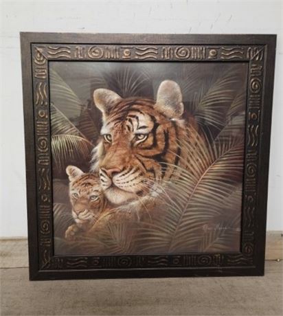 Framed Tiger Print by Ruane Manning 29x30