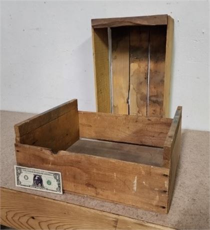 Vintage Wood Crate Pair