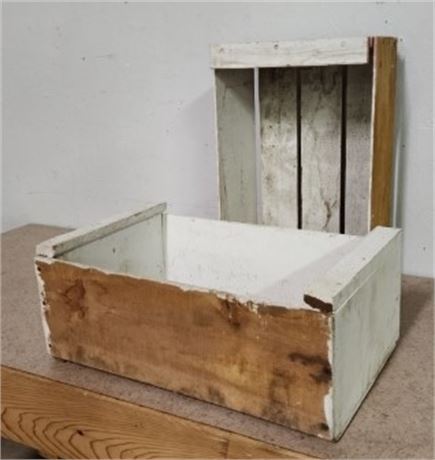Vintage Painted Wood Crate Pair