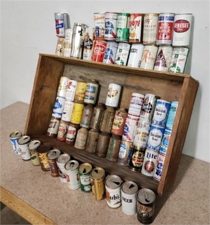 Antique Beer Cans & Beer Crate