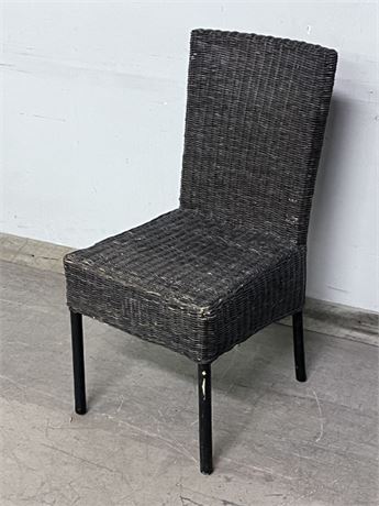 Woven Chair Plus Floral Cusion