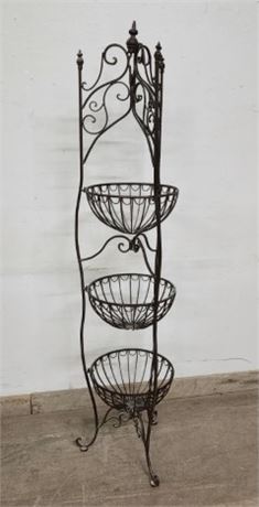 😲Large! Wrought Iron 3 Tiered Stand - 67"⬆️ , 14" Diameter