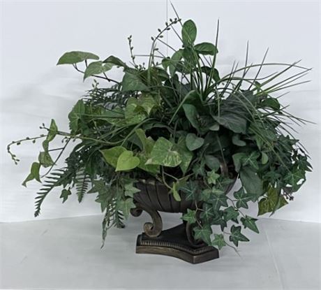 Faux Plants w/ Bowl & Stand