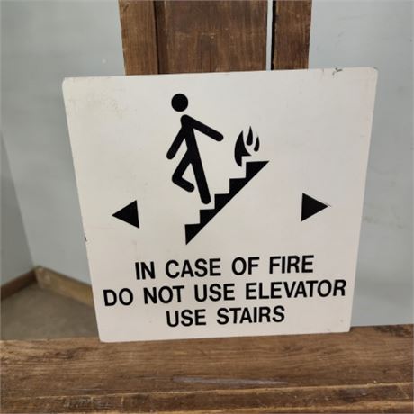 Vintage "In Case of Fire" Sign