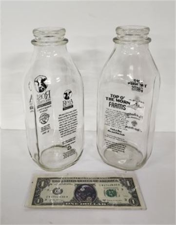 Glass Milk Container Pair