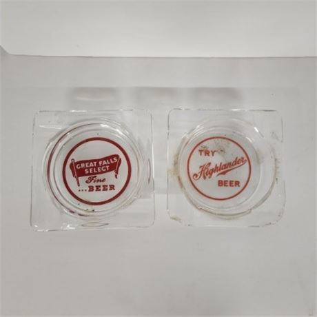 Vintage Saloon Glass Ashtrays