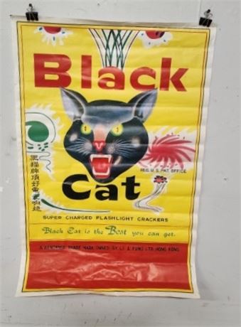 Genuine Black Cat Fireworks Stand Poster